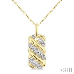 ASHI Gold Vermeil Bold Ribbed Diamond Fashion Pendant 85898PPSSSLPD-GV