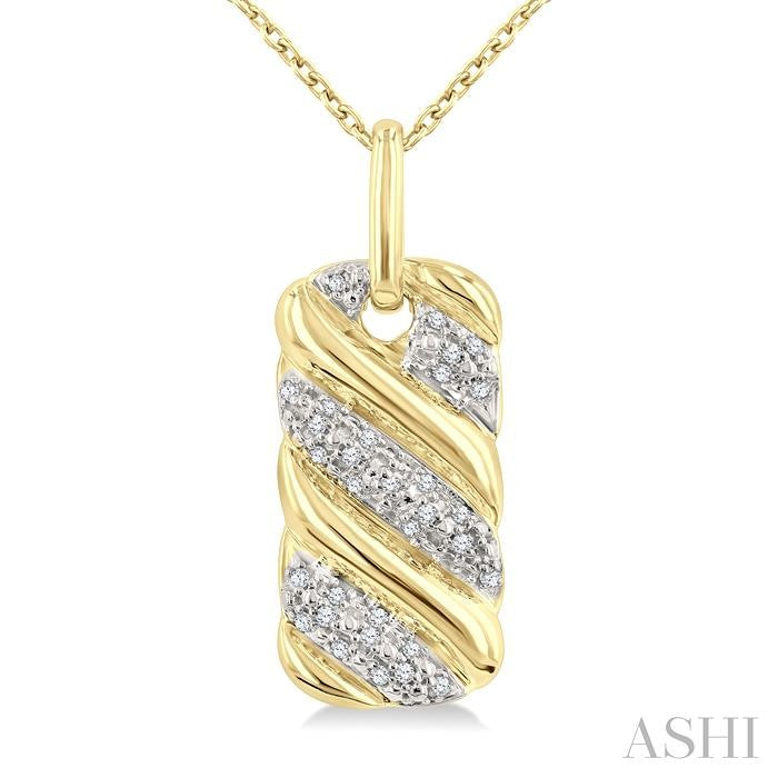 ASHI Gold Vermeil Bold Ribbed Diamond Fashion Pendant 85898PPSSSLPD-GV