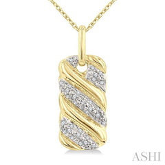 ASHI Gold Vermeil Bold Ribbed Diamond Fashion Pendant 85898PPSSSLPD-GV