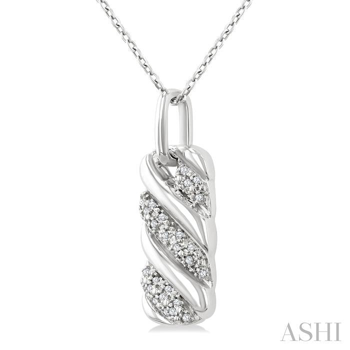 ASHI Silver Bold Ribbed Diamond Fashion Pendant 85898PPSSSLPD