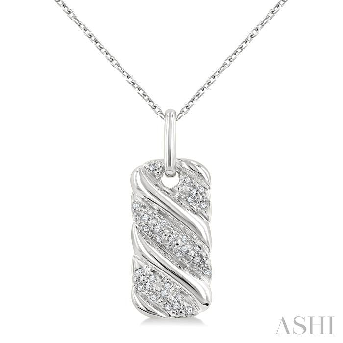 ASHI Silver Bold Ribbed Diamond Fashion Pendant 85898PPSSSLPD