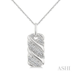 ASHI Silver Bold Ribbed Diamond Fashion Pendant 85898PPSSSLPD