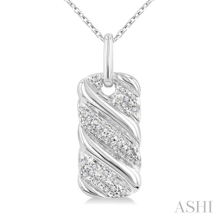 ASHI Silver Bold Ribbed Diamond Fashion Pendant 85898PPSSSLPD