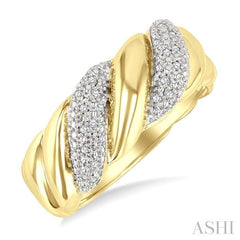 ASHI Gold Vermeil Bold Ribbed Diamond Fashion Band 85898PPSSSLRG-GV