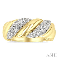 ASHI Gold Vermeil Bold Ribbed Diamond Fashion Band 85898PPSSSLRG-GV