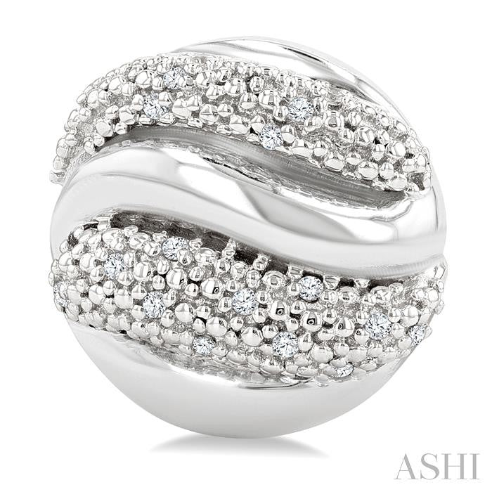 ASHI Silver Bold Ribbed Diamond Fashion Earrings 85908PPSSSLER