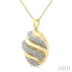 ASHI Gold Vermeil Bold Ribbed Diamond Fashion Pendant 85908PPSSSLPD-GV