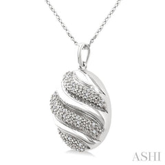 ASHI Silver Bold Ribbed Diamond Fashion Pendant 85908PPSSSLPD
