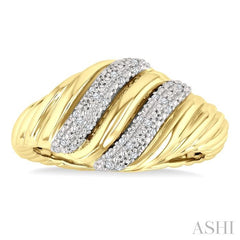 ASHI Gold Vermeil Bold Ribbed Diamond Fashion Band 85908PPSSSLRG-GV