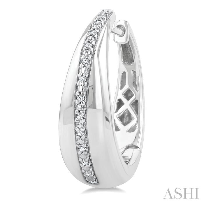 ASHI Silver Bold Diamond Hoop Earrings 85929PPSSSLER