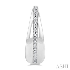 ASHI Silver Bold Diamond Hoop Earrings 85929PPSSSLER