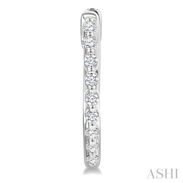 ASHI Silver Petite Diamond Fashion Hoop Earrings 85968PPSSSLER