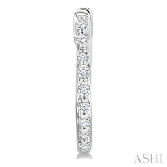 ASHI Silver Petite Diamond Fashion Hoop Earrings 85968PPSSSLER