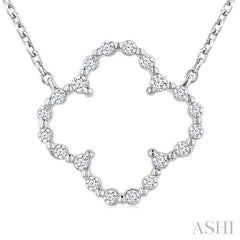 ASHI Silver Clover Petite Diamond Fashion Pendant 85978PPSSSLPD