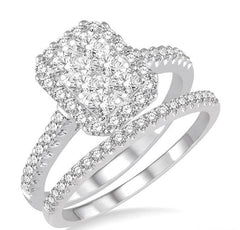 Parkplace Jewelers Emerald Shape Halo Lovebright Diamond Wedding Set 124B2PPFVWG-WS