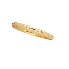 Yellow Gold Diamond Cut/ Textured Classic Bangles Bracelet