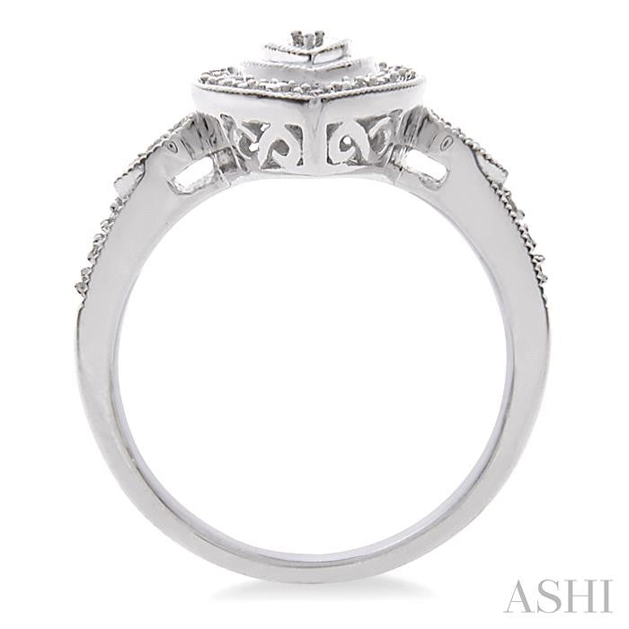 ASHI Silver Pear Shape Diamond Ring 86029PPSSSLRG