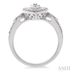 ASHI Silver Pear Shape Diamond Ring 86029PPSSSLRG