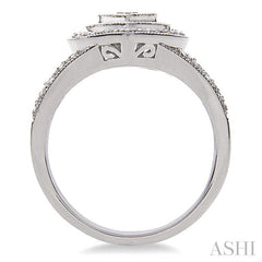 ASHI Silver Heart Shape Diamond Fashion Ring 86059PPSSSLRG