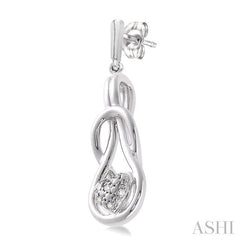 ASHI Silver Heart Shape Diamond Fashion Earrings 86129PPSSSLER