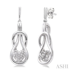 ASHI Silver Heart Shape Diamond Fashion Earrings 86129PPSSSLER