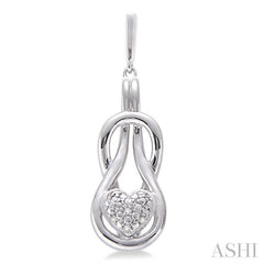 ASHI Silver Heart Shape Diamond Fashion Earrings 86129PPSSSLER