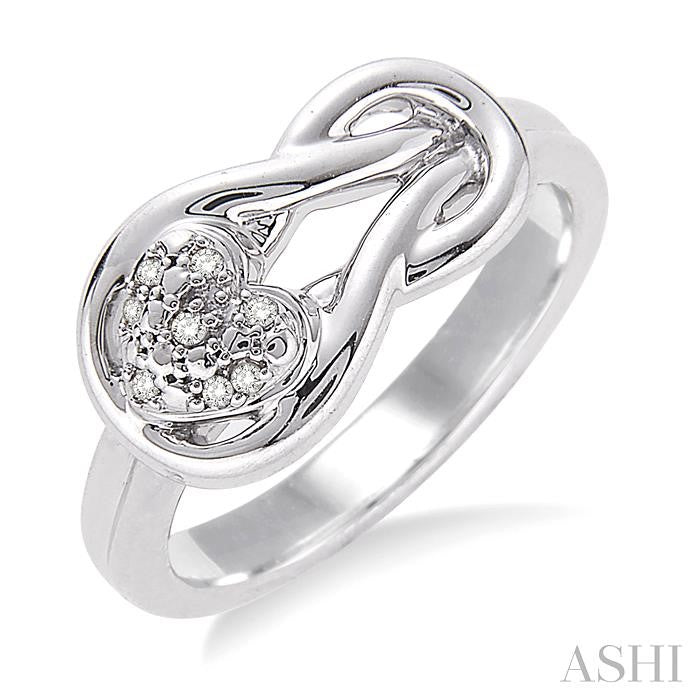 ASHI Silver Heart Shape Diamond Fashion Ring 86129PPSSSLRG