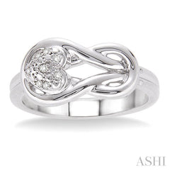 ASHI Silver Heart Shape Diamond Fashion Ring 86129PPSSSLRG
