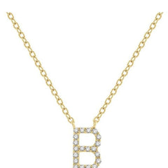 Parkplace Jewelers Block 'B' Initial Diamond Pendant 912F9PPTSPDYG-B