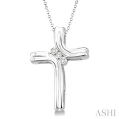 ASHI Silver Cross Diamond Fashion Pendant 86158PPSXSLPD