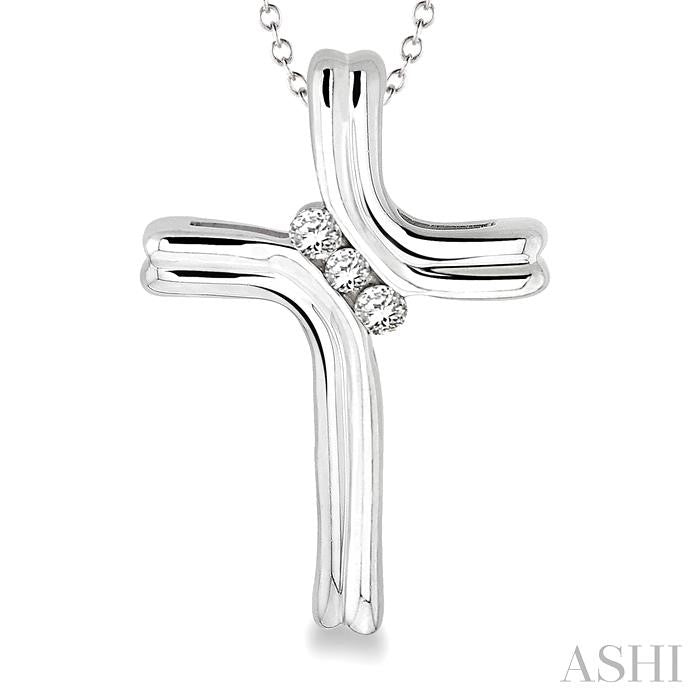 ASHI Silver Cross Diamond Fashion Pendant 86158PPSXSLPD