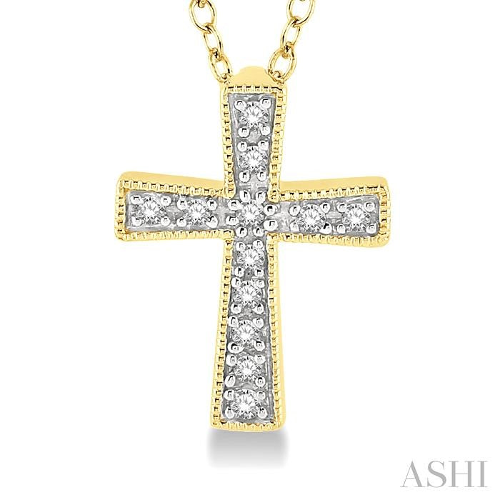 ASHI Gold Vermeil Cross Diamond Fashion Pendant 86399PPSSSLPD-GV