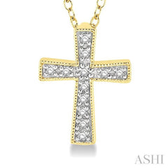 ASHI Gold Vermeil Cross Diamond Fashion Pendant 86399PPSSSLPD-GV