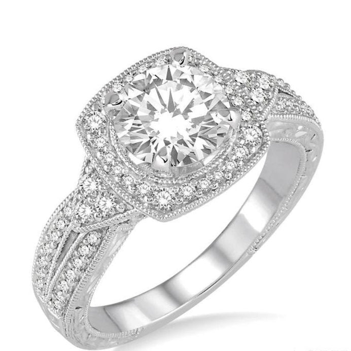 Parkplace Jewelers Round Shape Semi-Mount Halo Diamond Engagement Ring 268D4PPFVWG-SM
