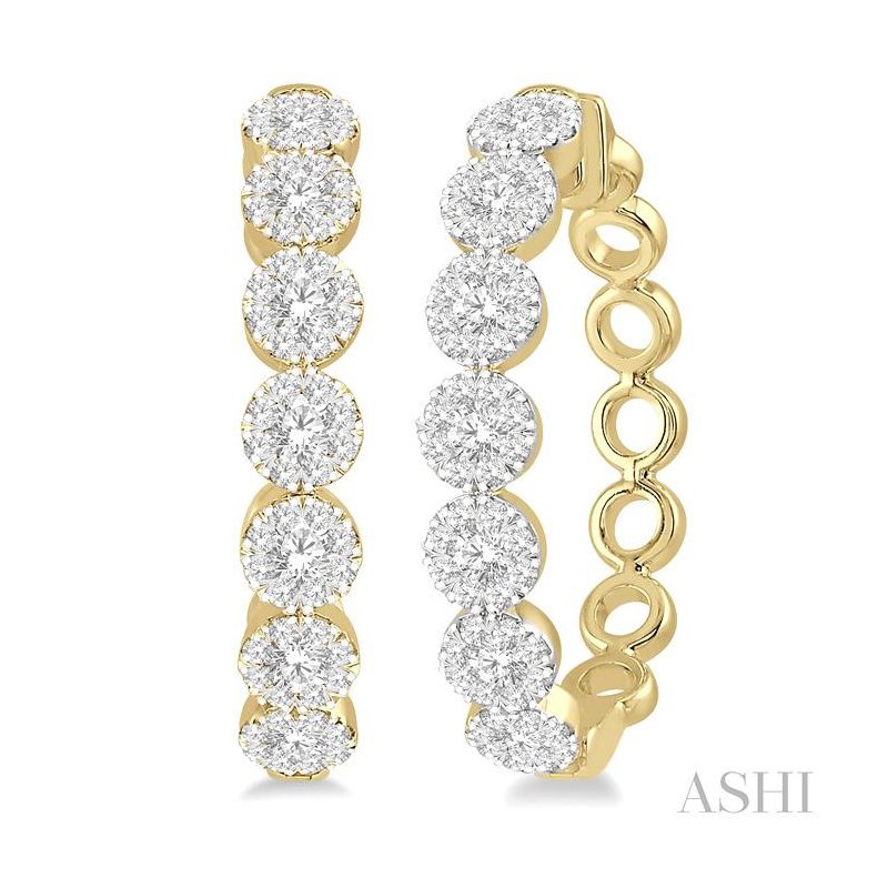 ASHI Lovebright Essential Diamond Hoop Earrings 905A1PPFGERYW
