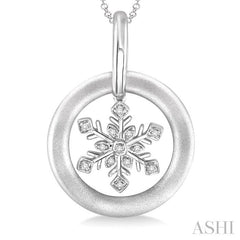 ASHI Silver Snowflake Diamond Fashion Pendant 87029PPSSSLPD