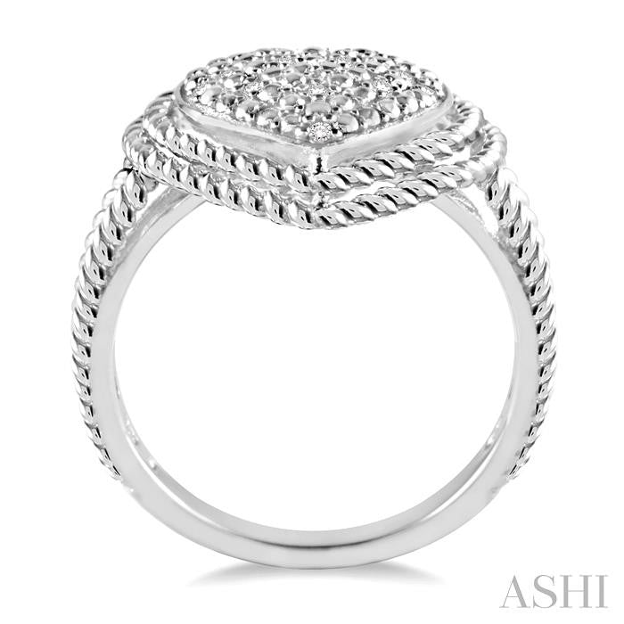 ASHI Silver Heart Shape Diamond Fashion Ring 87059PPSSSLRG