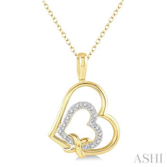 ASHI Gold Vermeil Double Heart Shape Diamond Fashion Pendant 87189PPSSSLPD-GV