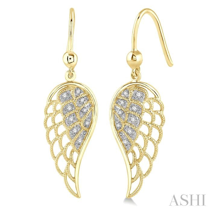 ASHI Gold Vermeil Angel Wings Diamond Fashion Earrings 87259PPSSSLER-GV