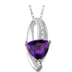 Parkplace Jewelers Trillion Shape Gemstone & Diamond Pendant 61009PPTSPDAMWG