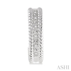 ASHI Silver Rope Diamond Half Hoop Earrings 87479PPSSSLER