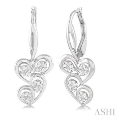 ASHI Silver Twice Heart Shape Diamond Fashion Earrings 87519PPSSSLER