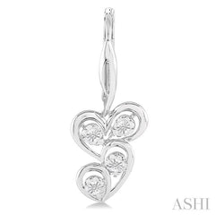 ASHI Silver Twice Heart Shape Diamond Fashion Earrings 87519PPSSSLER