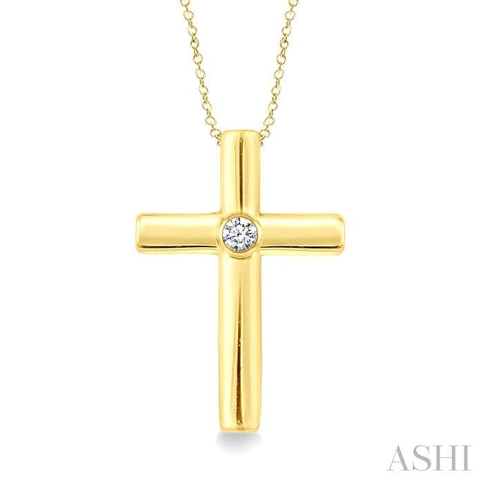 ASHI Gold Vermeil Cross Diamond Fashion Pendant 87549PPSXSLPD-GV
