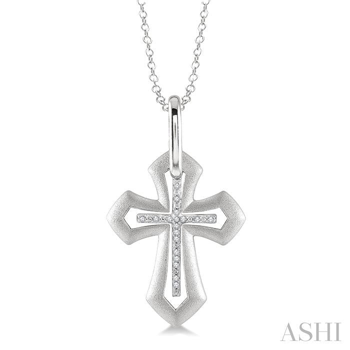ASHI Silver Cross Diamond Fashion Pendant 87609PPSSSLPD