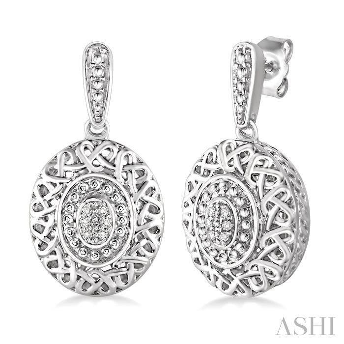 ASHI Silver Oval Shape Diamond Earrings 87829PPSSSLER