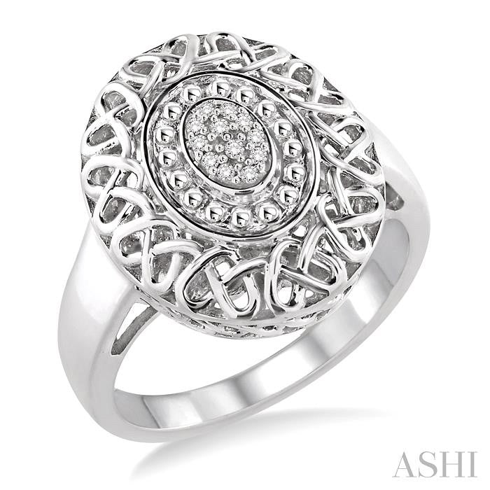 ASHI Silver Oval Shape Diamond Ring 87829PPSSSLRG