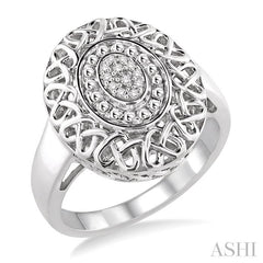 ASHI Silver Oval Shape Diamond Ring 87829PPSSSLRG