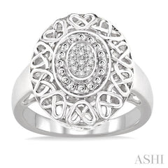 ASHI Silver Oval Shape Diamond Ring 87829PPSSSLRG