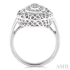 ASHI Silver Oval Shape Diamond Ring 87829PPSSSLRG